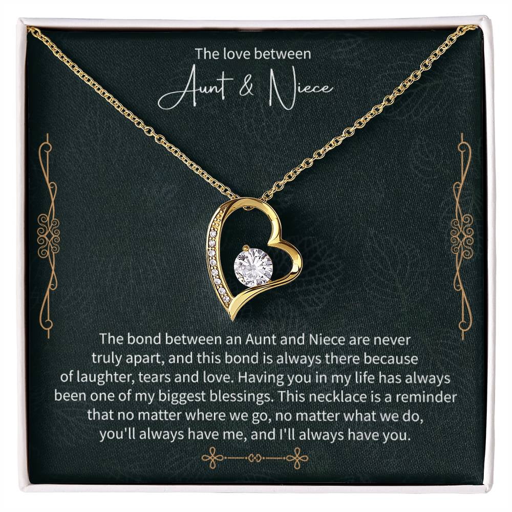 Aunt and Niece Necklace – Meaningful Gift from Aunt, Special Niece Jewelry, Heartfelt Auntie to Niece Gift