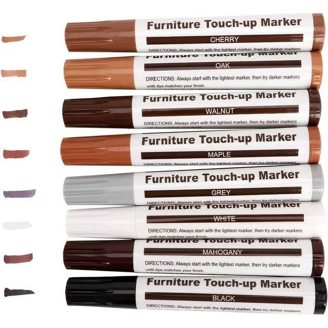 Furniture Markers Touch Up - 12PCS Furniture Repair Kit, Wood Markers and Wax Sticks with Sharpener Kit Used for Stains, Scratch, Wood Floors, Stains, Tables, Desks, and Cover Ups