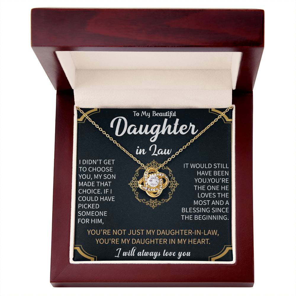 To my Beautiful Daughter in Law Love Knot Necklace - Gifts for Daughter in Law