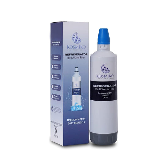 Ice and Water Refrigerator Filter – Carbon Refrigerator Water Filter Replacement for 7012333 UC-15 – Pure Water Filter Replacement Against Sediments, Impurities, Odor – 3-6 Months Lifespan
